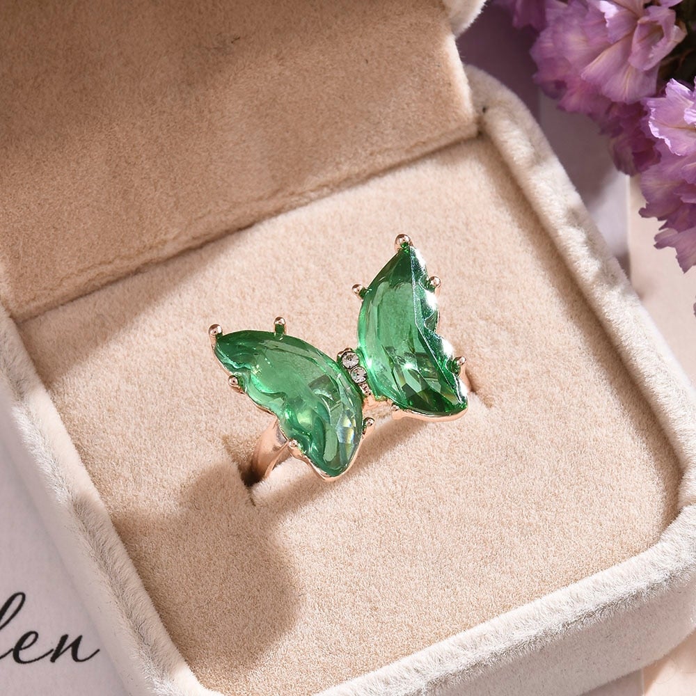 Crystal Mia Butterfly Ring