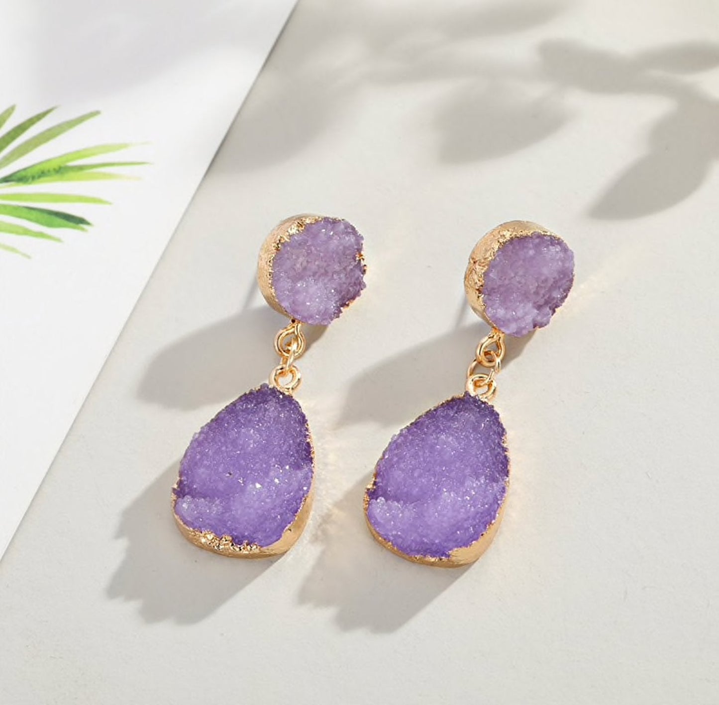 Crystal Resin Drop Earrings