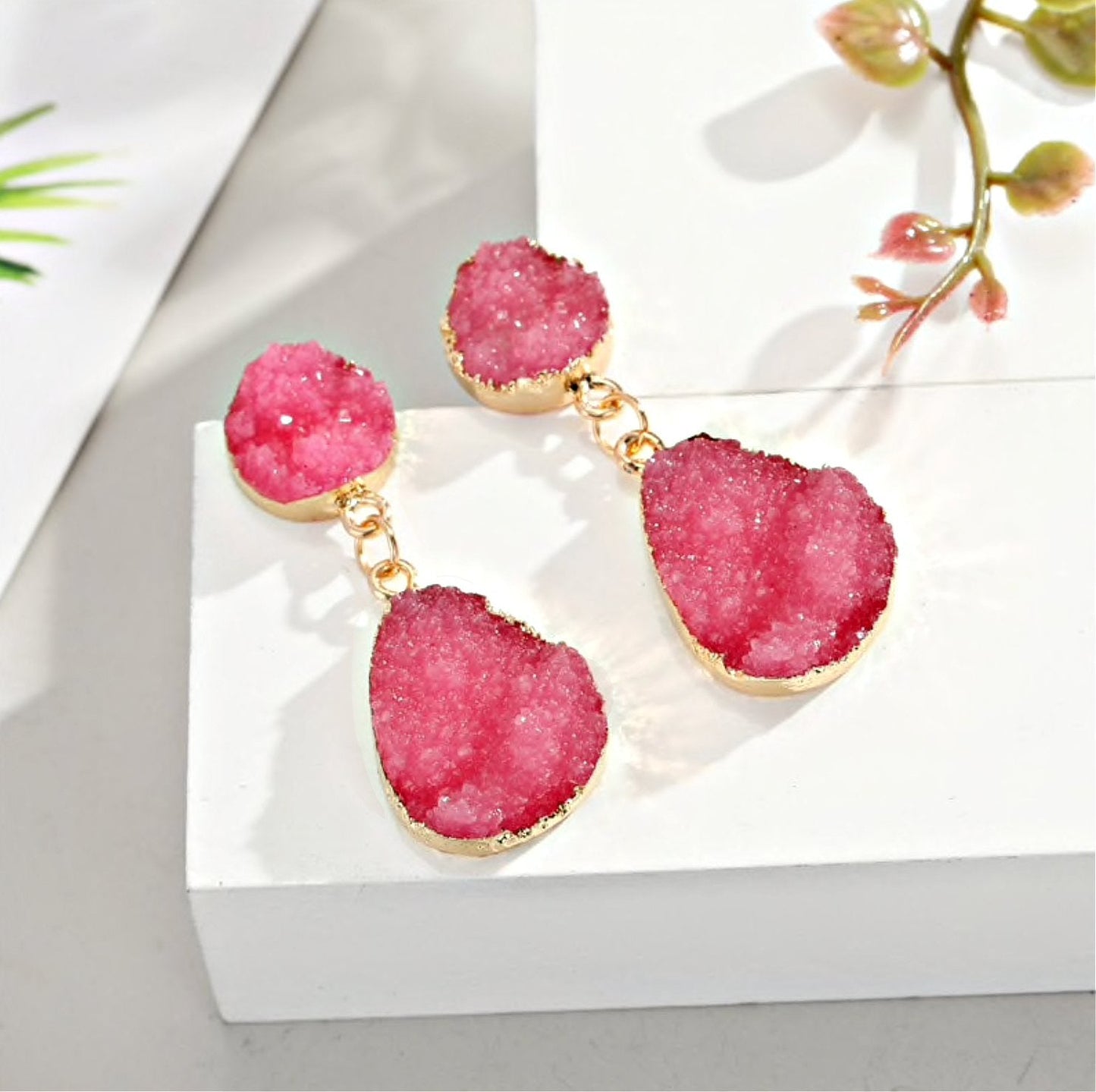 Crystal Resin Drop Earrings