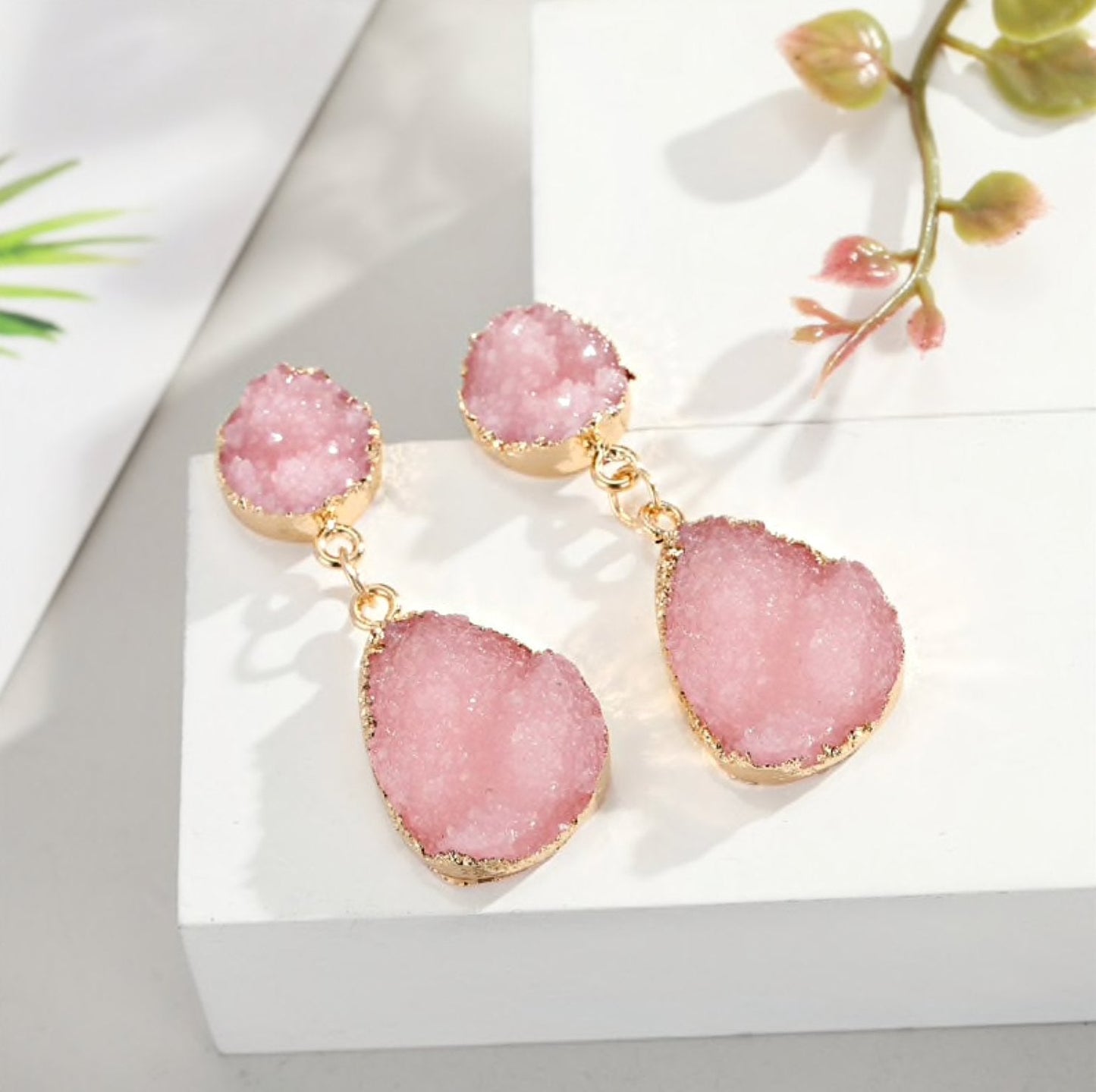Crystal Resin Drop Earrings