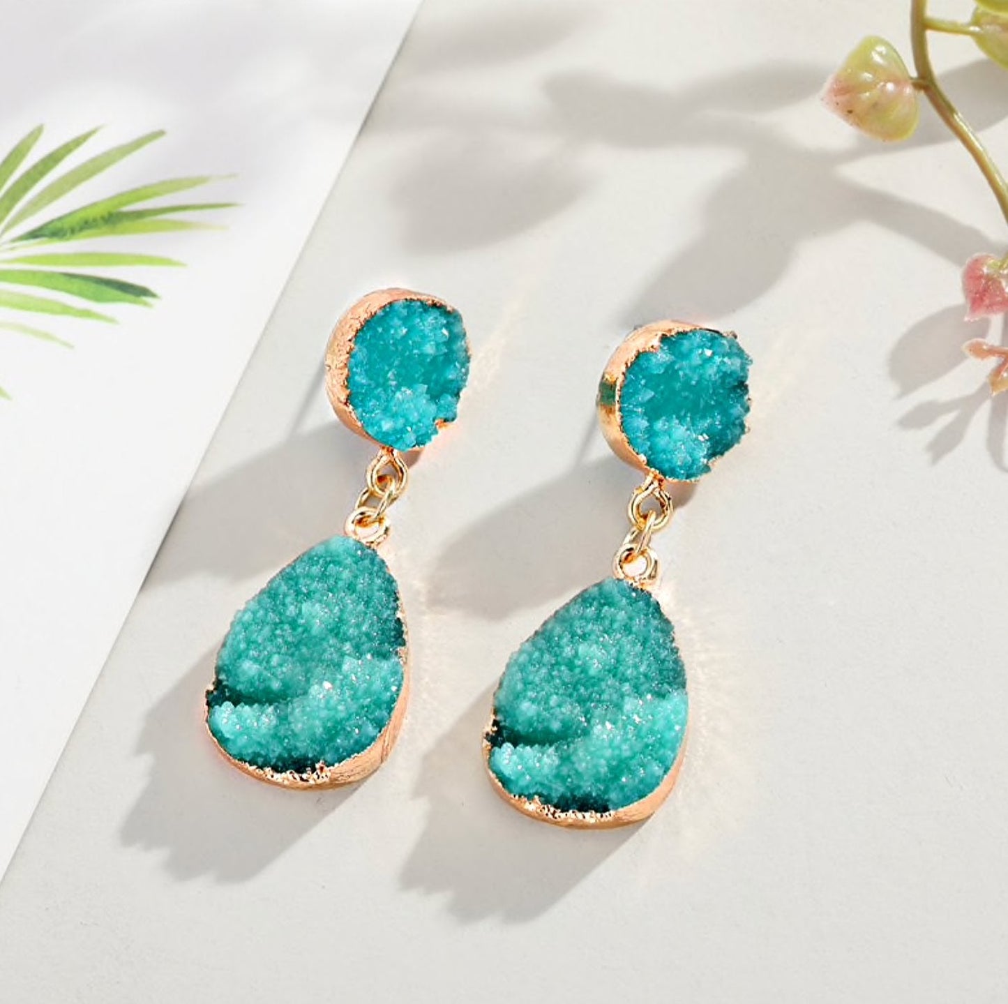 Crystal Resin Drop Earrings