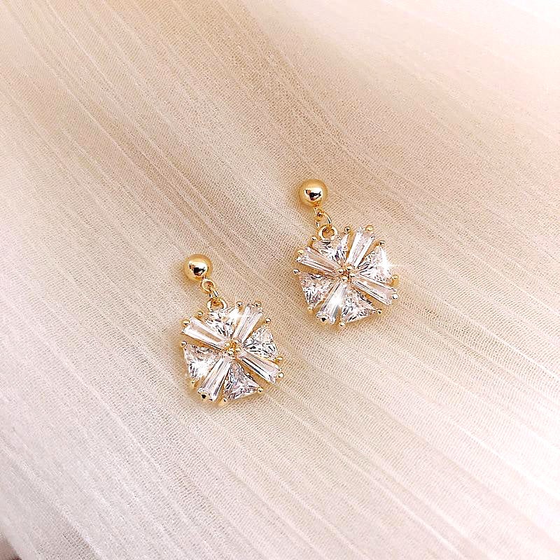 Crystal Square Drop Earrings
