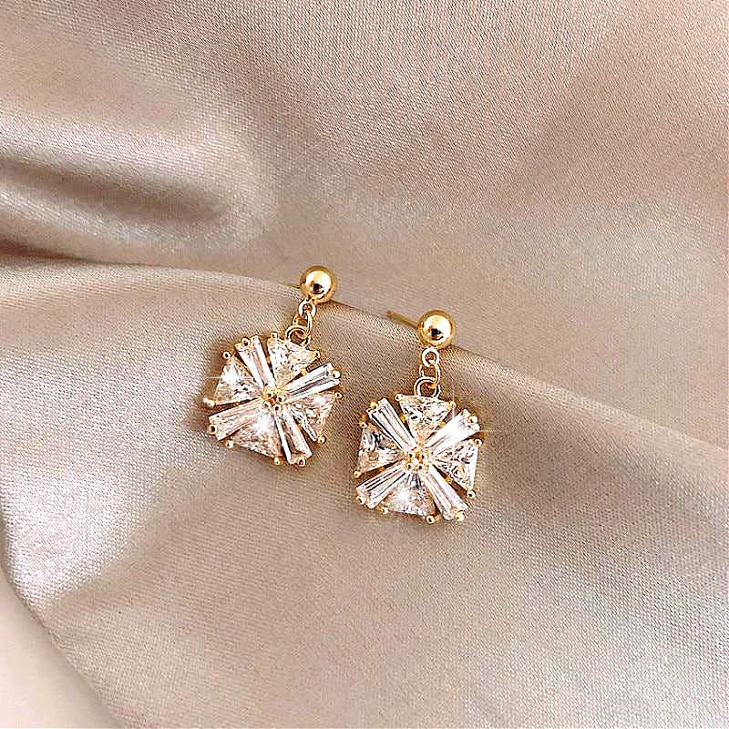 Crystal Square Drop Earrings