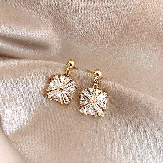 Crystal Square Drop Earrings