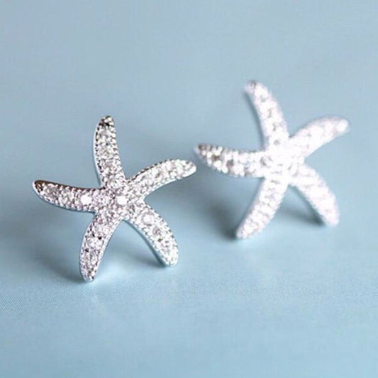 Crystal Starfish Earrings
