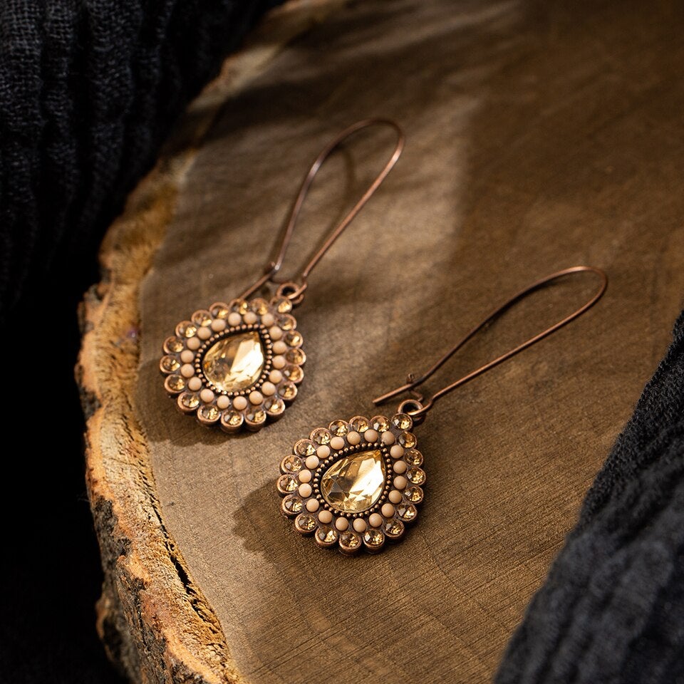 Crystal Stone Drop Earrings