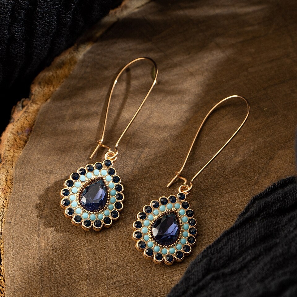 Crystal Stone Drop Earrings