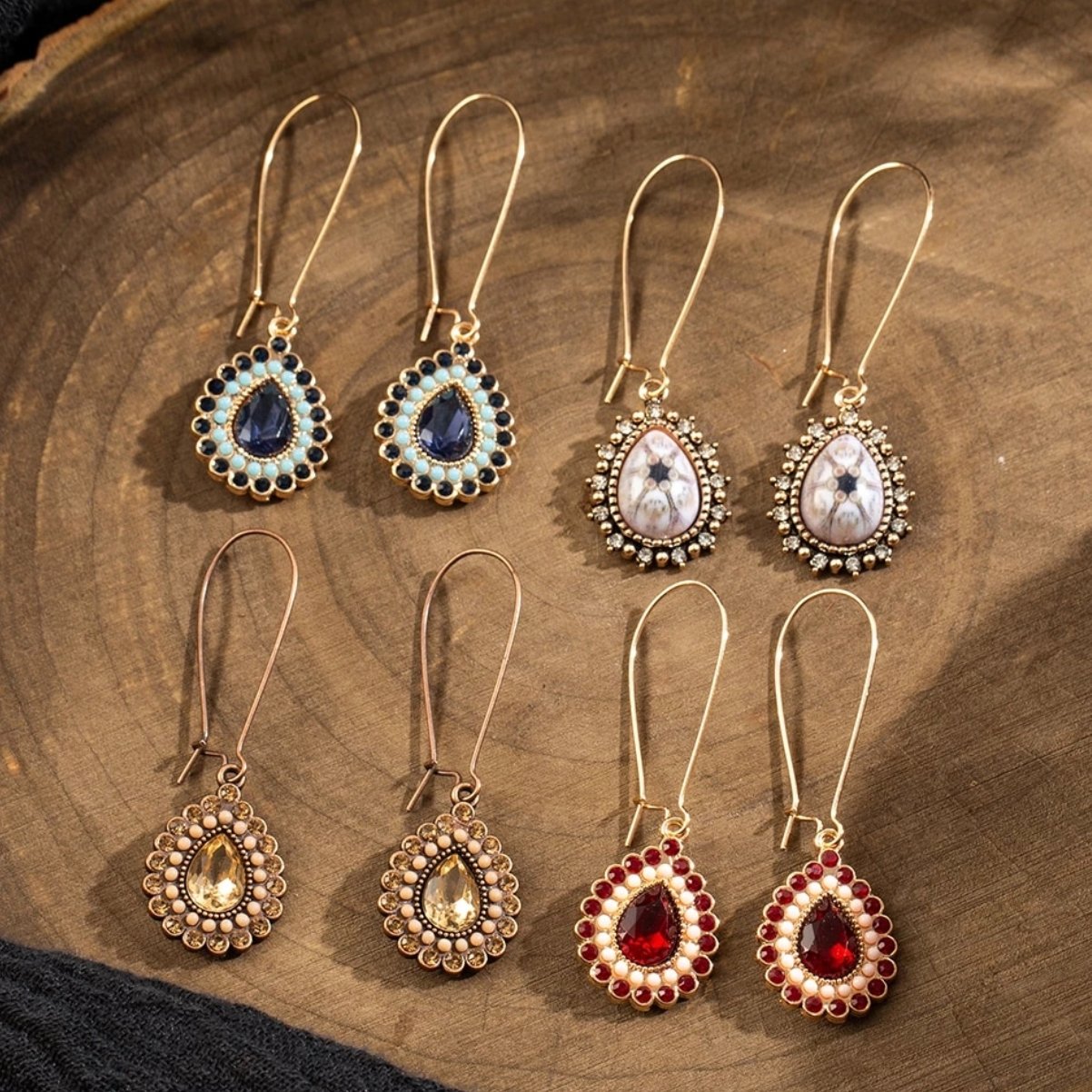 Crystal Stone Drop Earrings