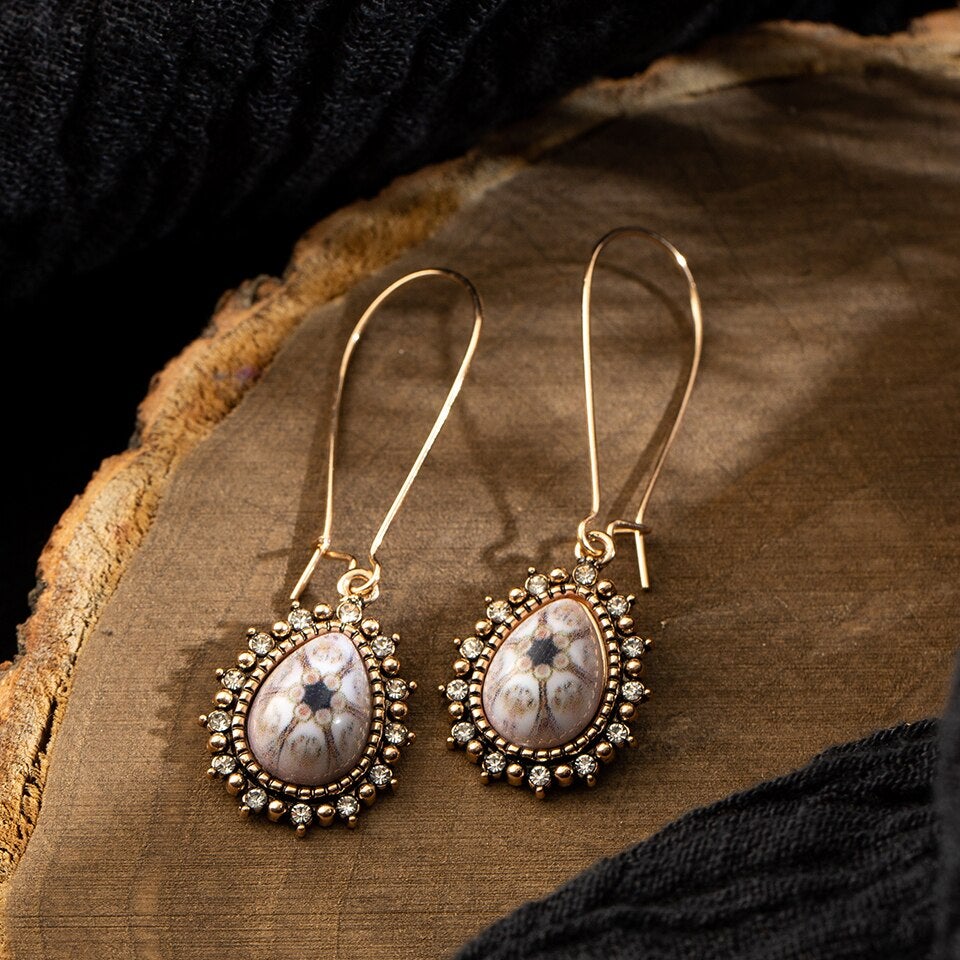 Crystal Stone Drop Earrings