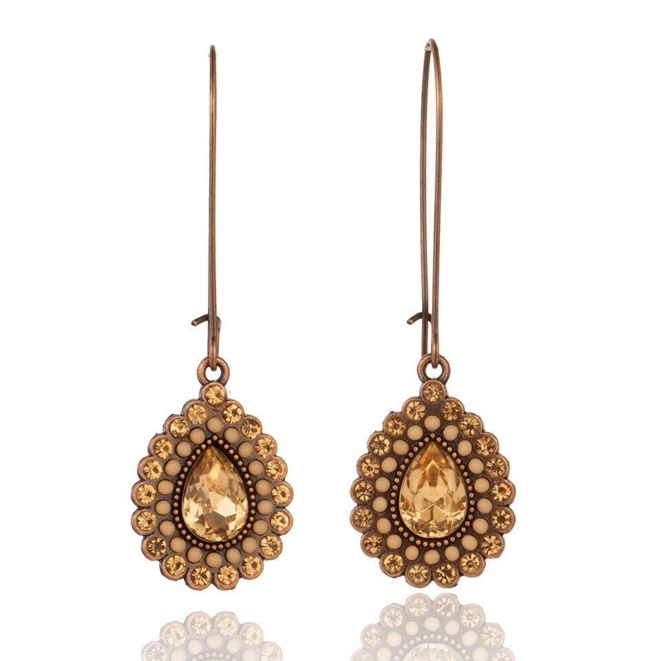 Crystal Stone Drop Earrings