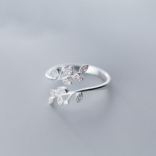 Crystal Vine Sterling Silver Ring