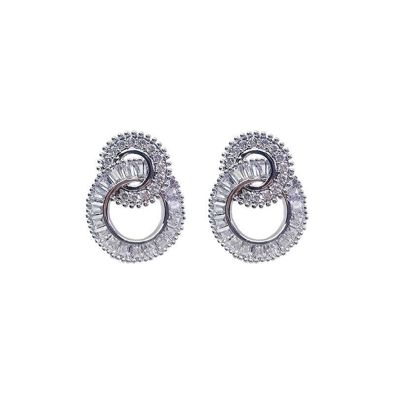 Double Crystal Hoop Earrings