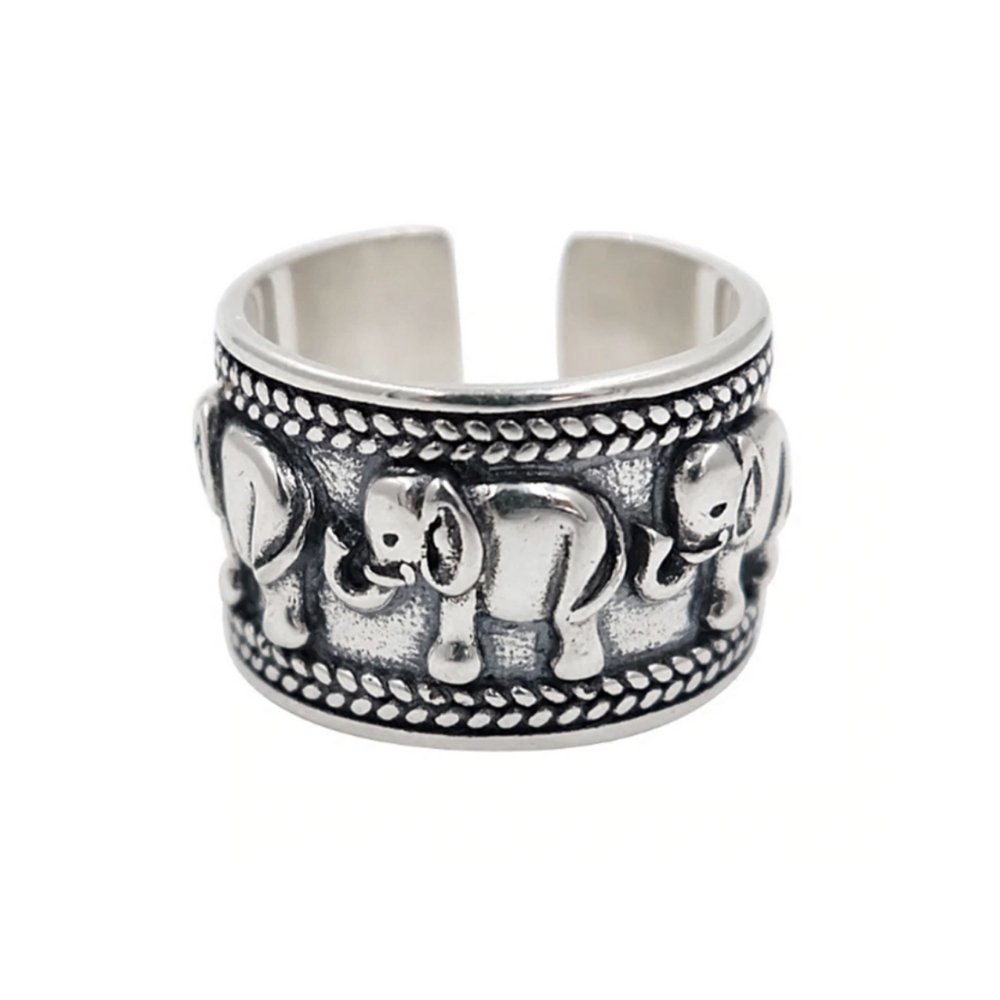 Elephant Sterling Silver Ring