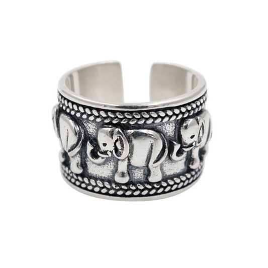 Elephant Sterling Silver Ring