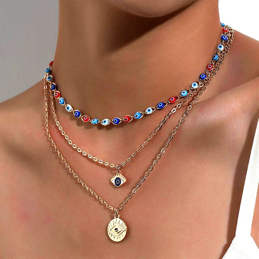 Evil Eye Necklace Set