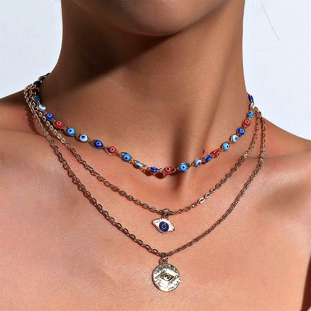 Evil Eye Necklace Set