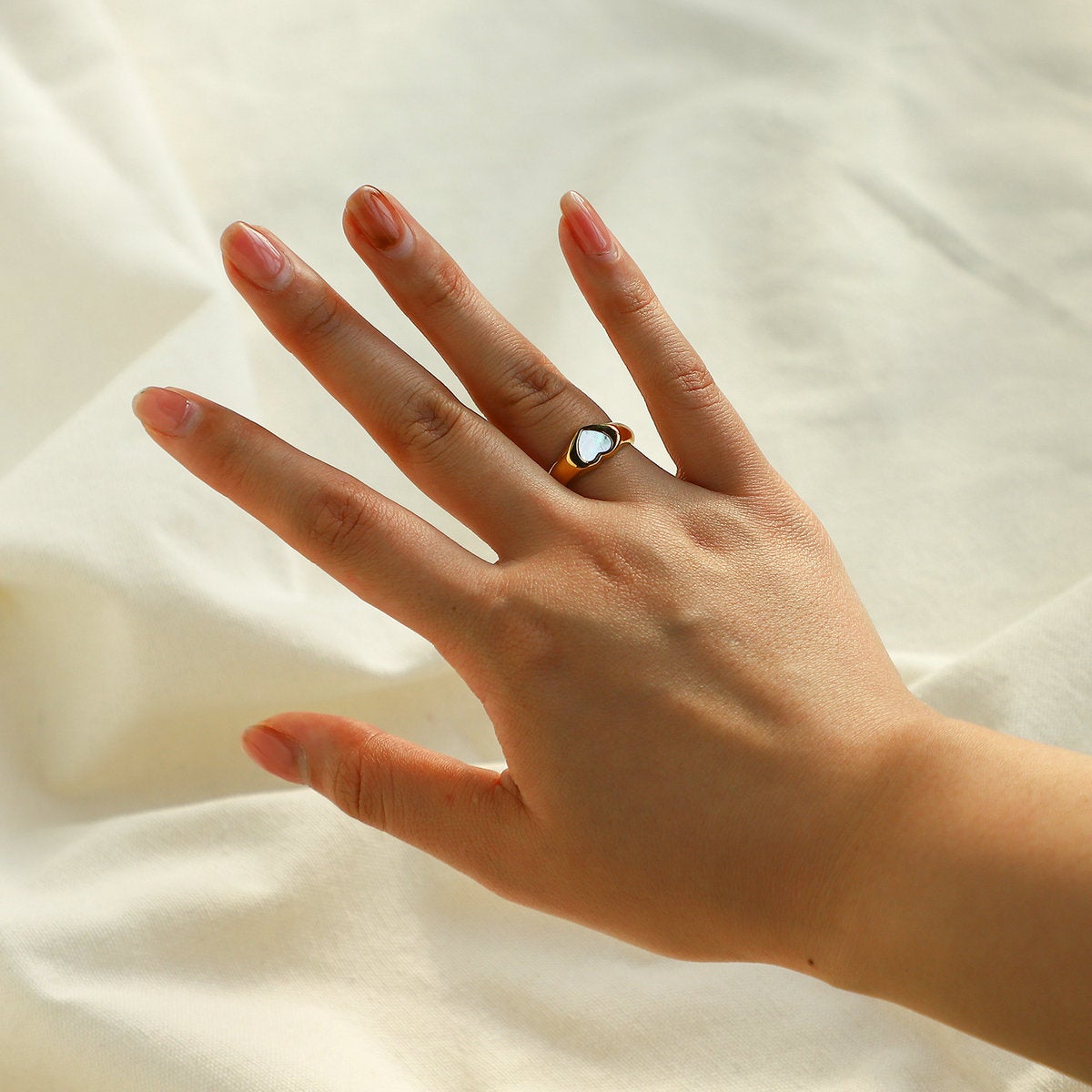 'Falling For You' Gold Heart Rings