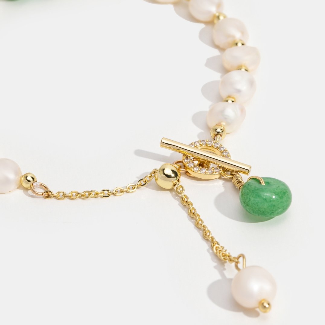 Freshwater Pearl & Pink Aventurine Bracelet