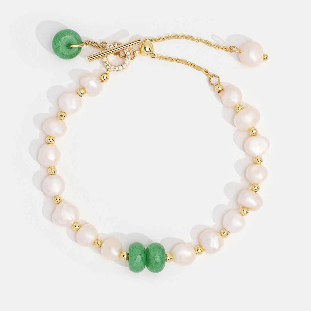 Freshwater Pearl & Aventurine Bracelet