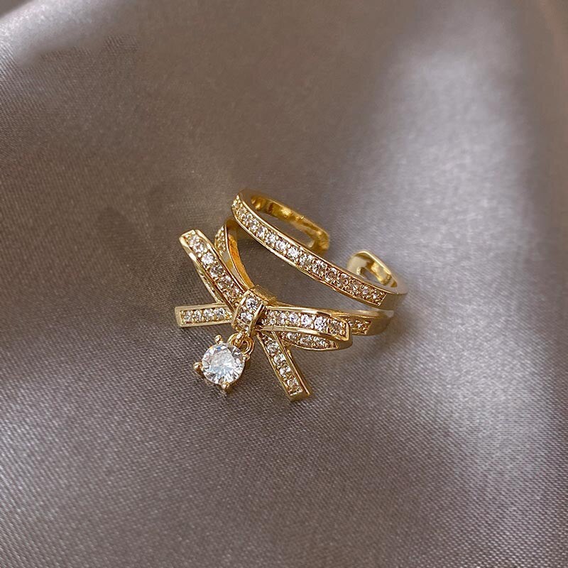 Bague nœud en cristal 'Good Tidings'