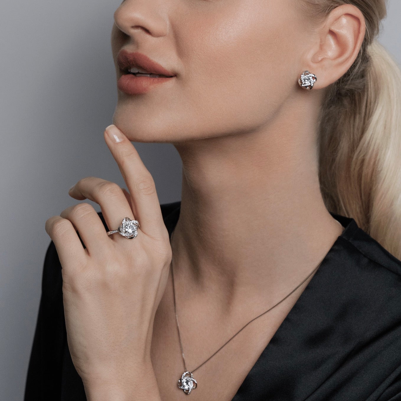 'Knotted Love' Sterling Silver Necklace