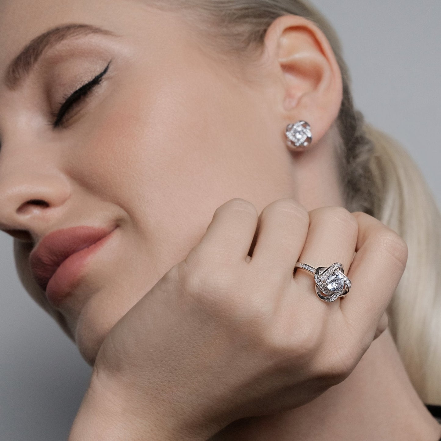 Bague en argent sterling 'Knotted Love'