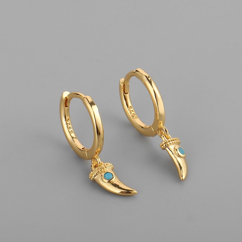 Lucky Horn Hoop Earrings