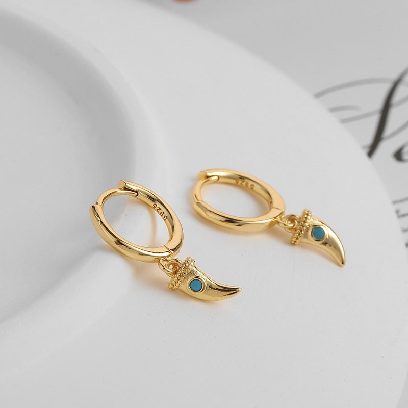 Lucky Horn Hoop Earrings