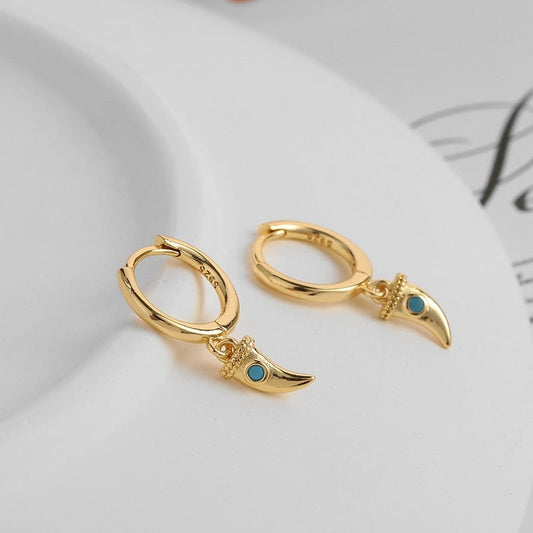 Lucky Horn Hoop Earrings