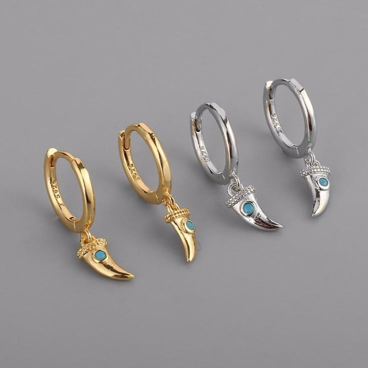 Lucky Horn Hoop Earrings