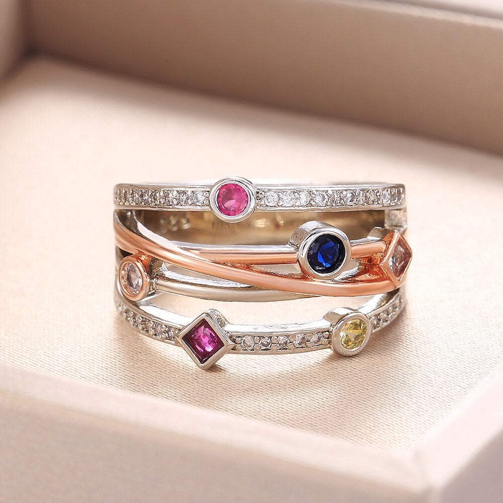 Multi-Color Gemstone Ring