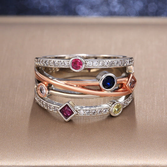 Multi-Color Gemstone Ring