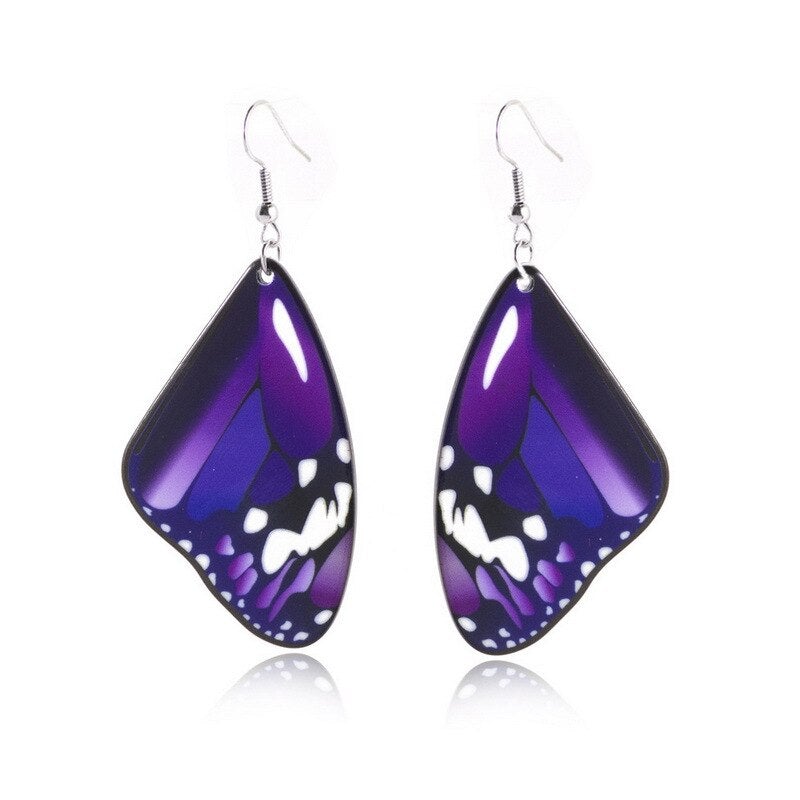 Multi-Colored Butterfly Drop Earrings