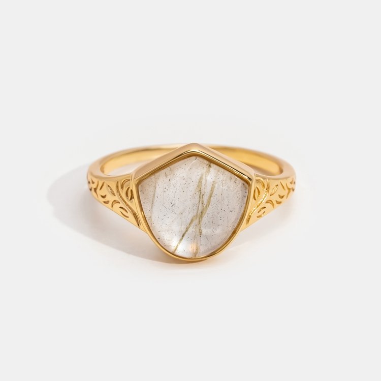 Natural Labradorite Stone Ring
