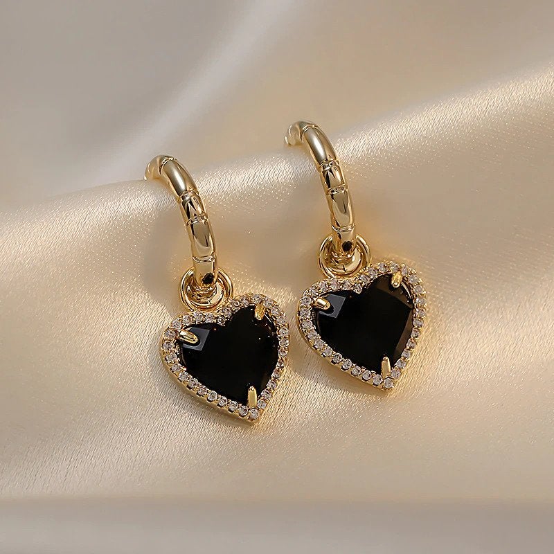 'Tainted Love' Crystal Heart Earrings