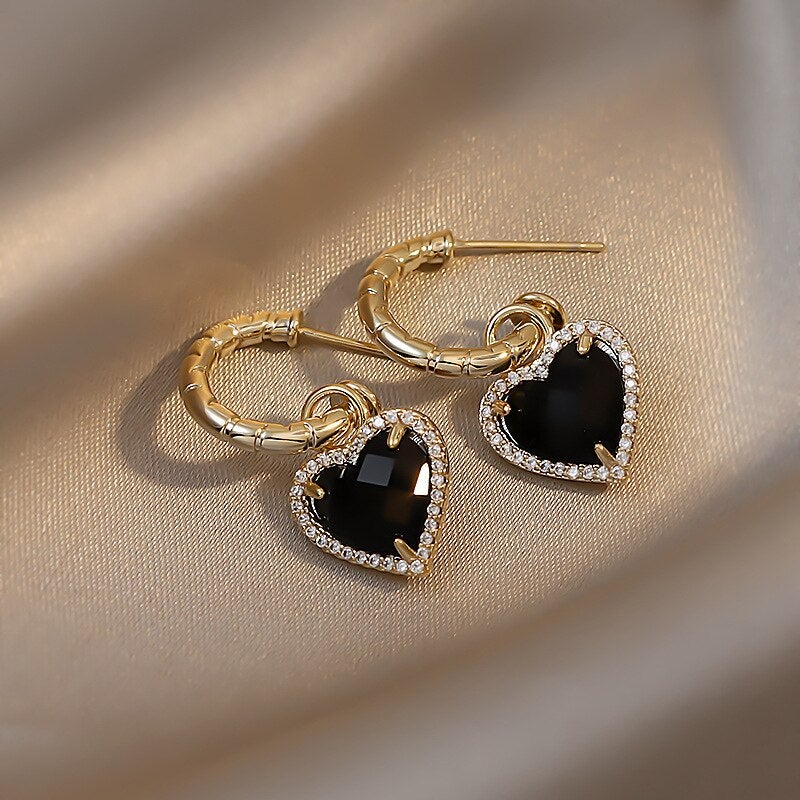 'Tainted Love' Crystal Heart Earrings