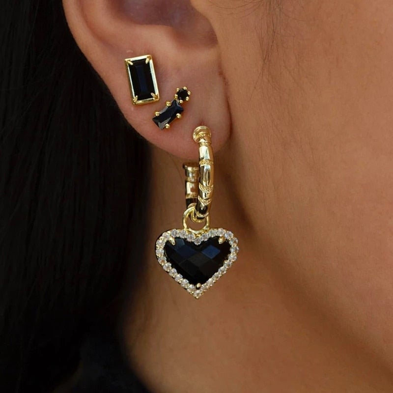 'Tainted Love' Crystal Heart Earrings