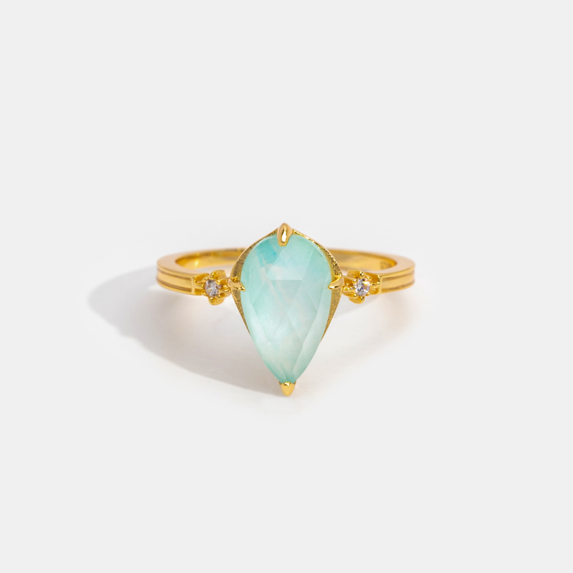 Bague Vintage en Cristal d'Amazonite